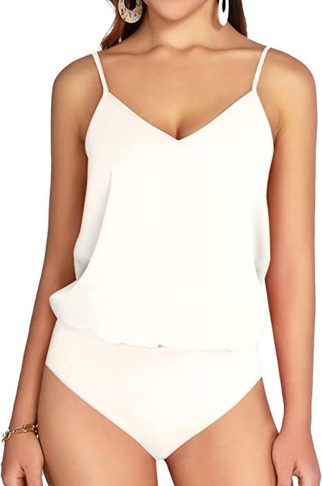 Women's Bodysuit V Neck Spaghetti Strap Tank Tops